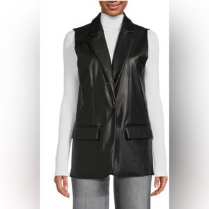 Steve Madden Black Faux Leather Vest